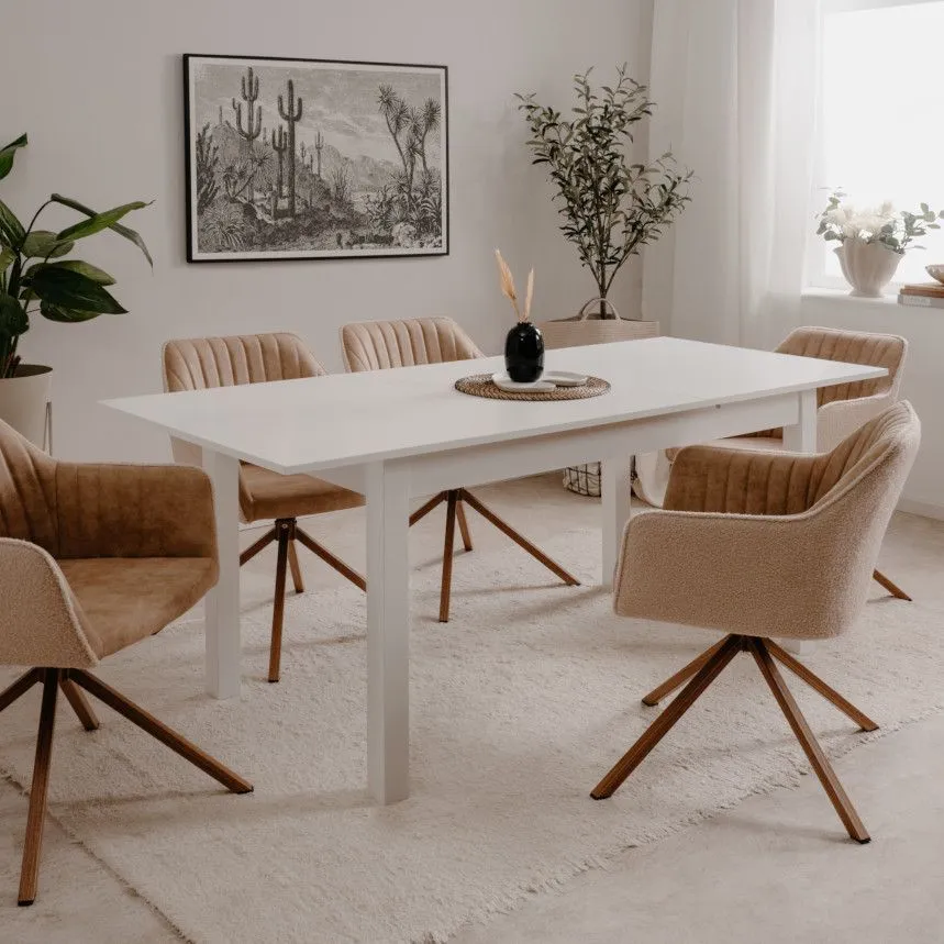 Söögilaud Coburg 140-180 valge