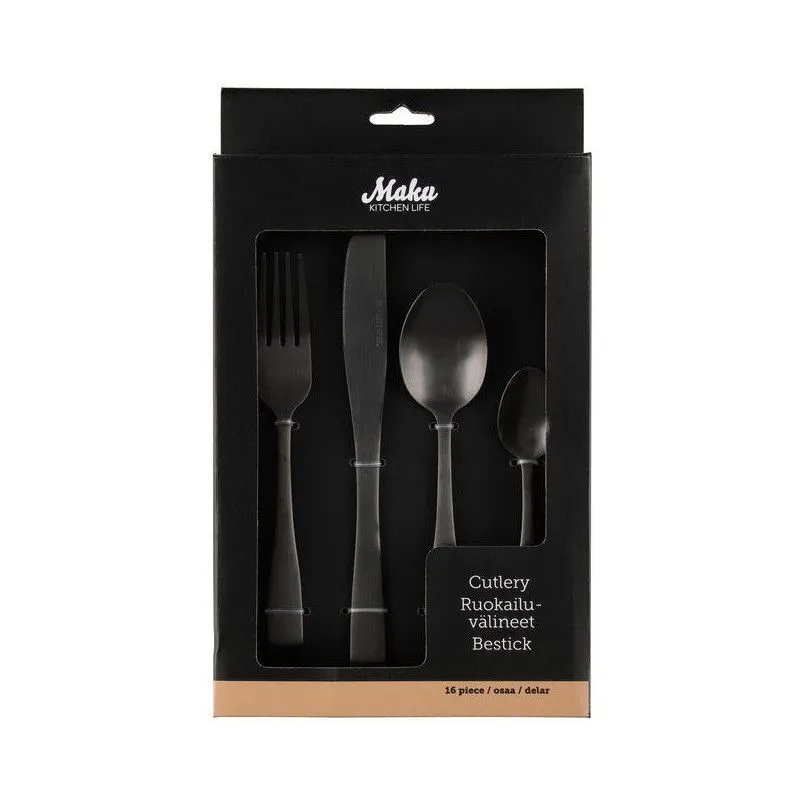 Söögiriistad Maku 16tk must