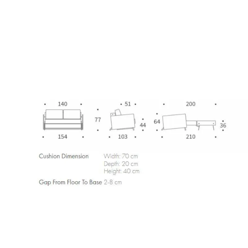 Innovation diivanvoodi Cubed 140 tumesinine