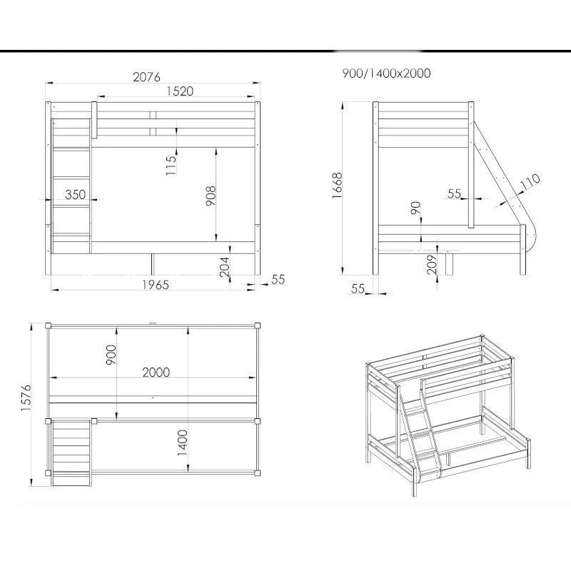 Perevoodi Pino 90/140x200 valge