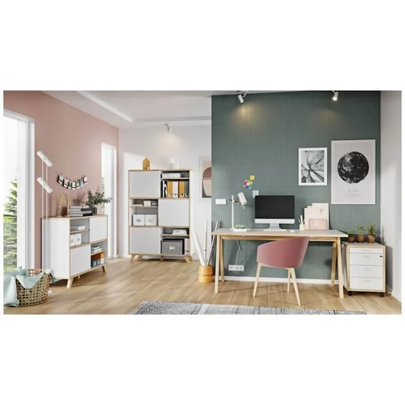 Riiul Helsinki valge/tamm