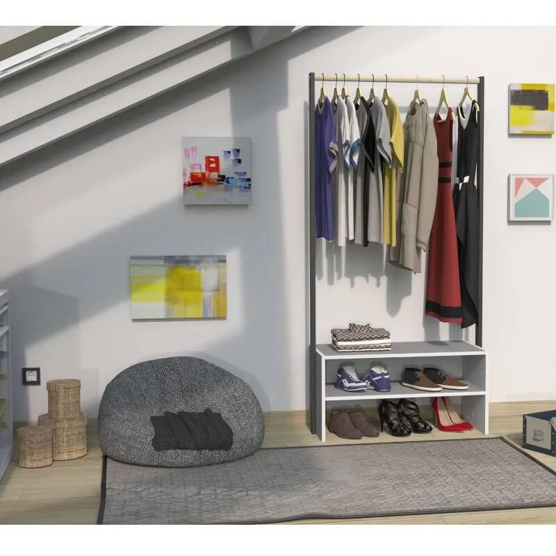 Stange riiuliga Paco must/valge