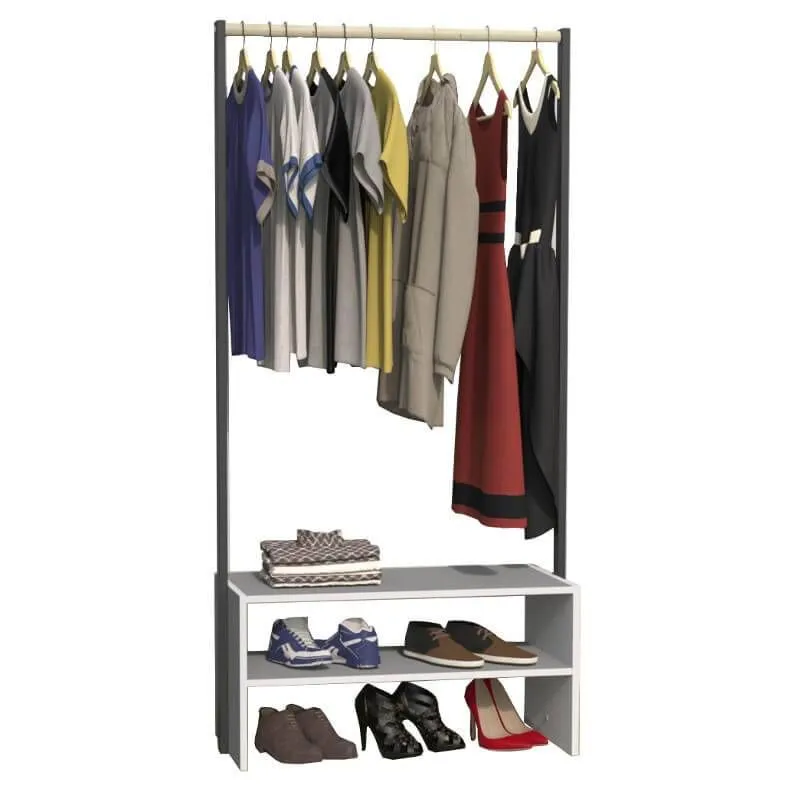 Stange riiuliga Paco must/valge