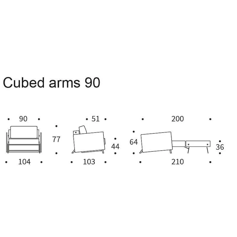 Innovation tugitoolvoodi Cubed käetugedega beež