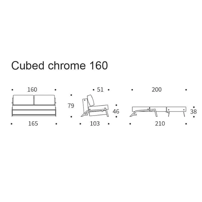 Innovation diivanvoodi Cubed 160 kroom/must
