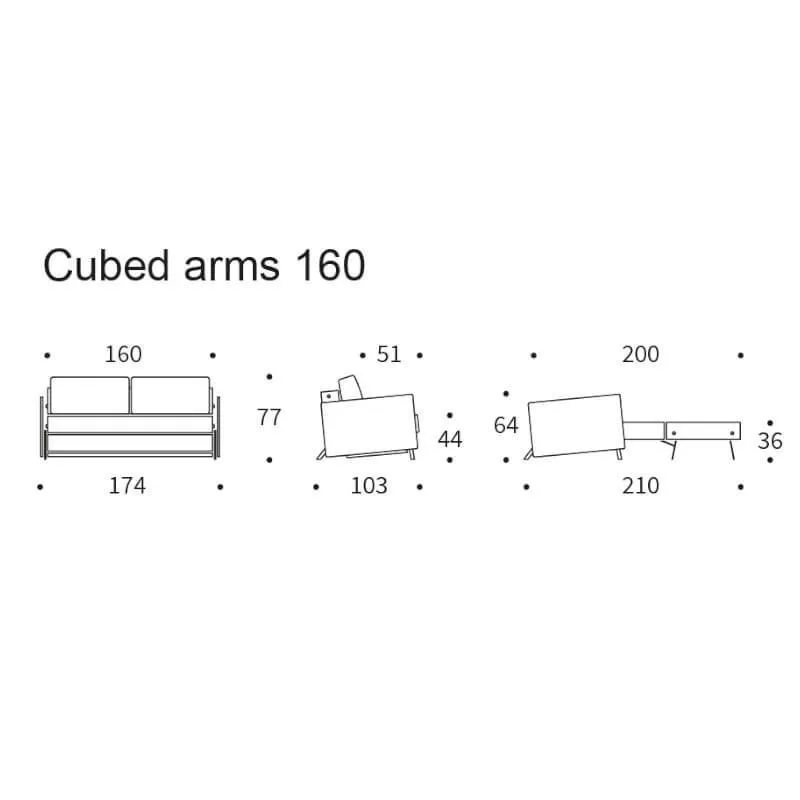 Innovation diivanvoodi Cubed käetugedega 160 beež