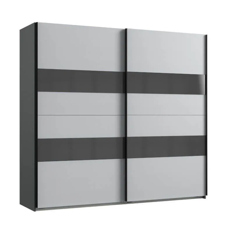 Riidekapp Altona2 helehall/tumehall 225 cm