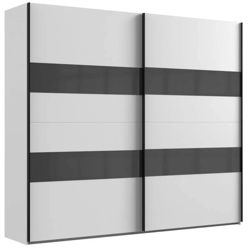 Riidekapp Altona2 valge/tumehall 270 cm