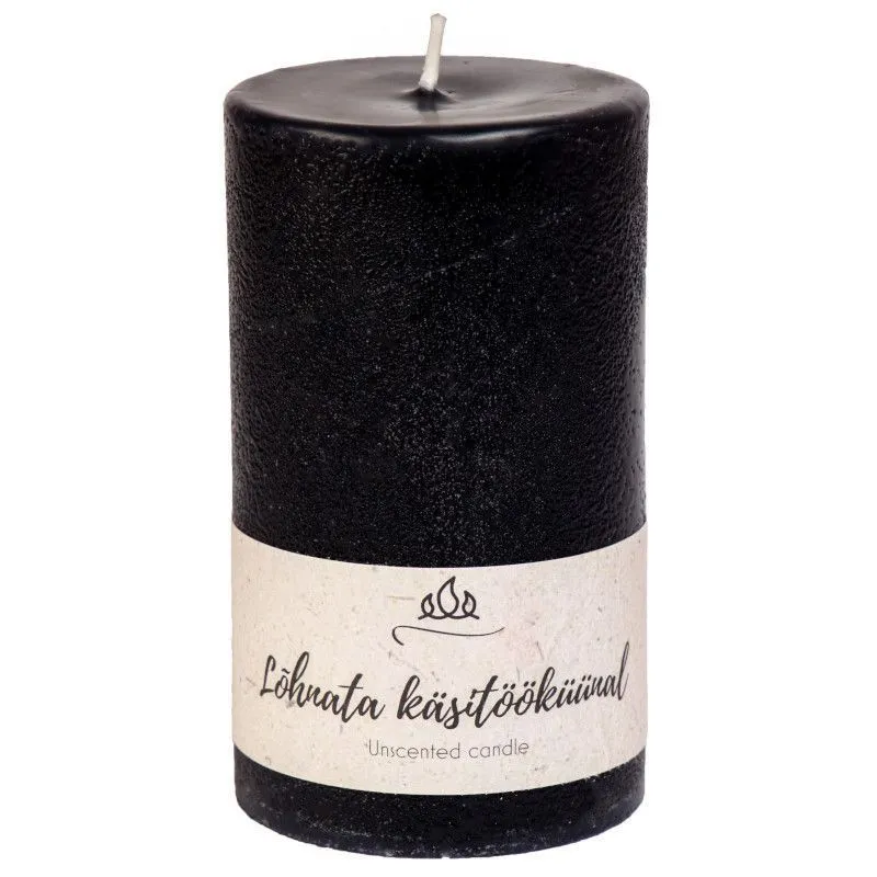 Lõhnata käsitööküünal must  7x17cm, 85h