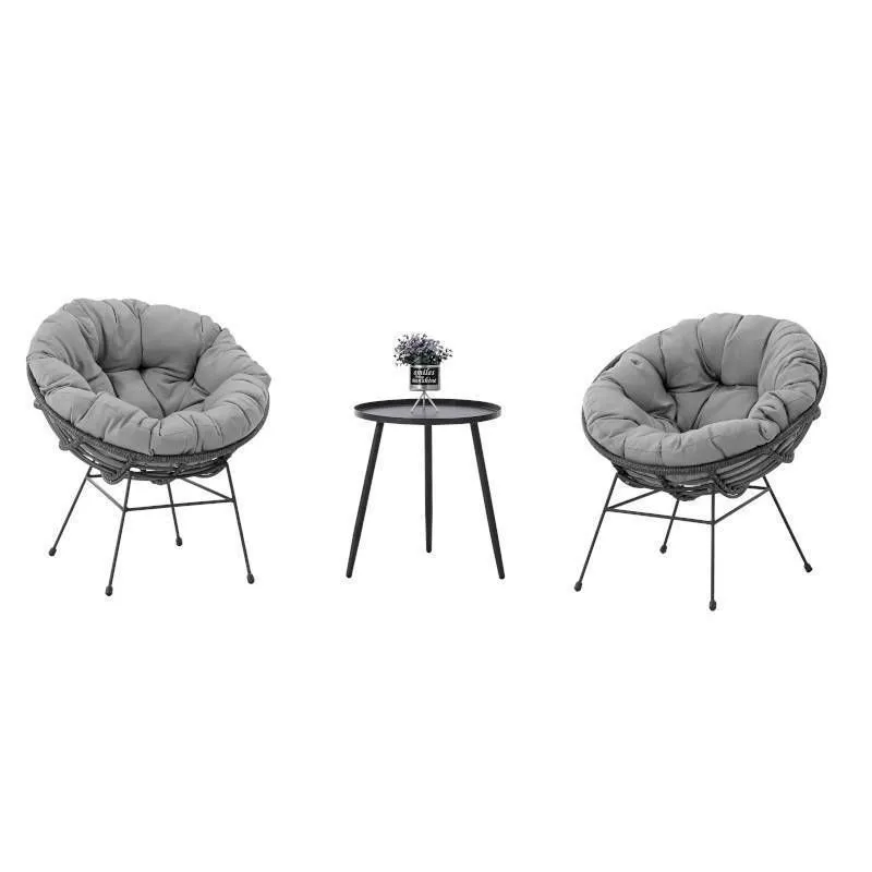 Aiamööbli komplekt Habana laud+2 tooli hall