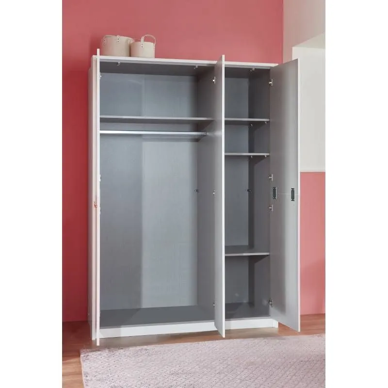 Riidekapp Cindy2 valge/roosa