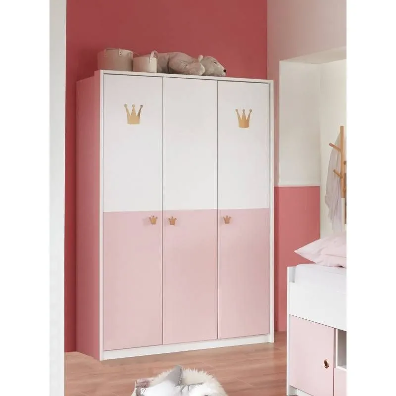 Riidekapp Cindy2 valge/roosa