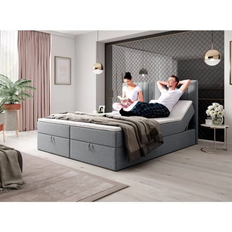 Pesukastiga voodi Lilia 180x200 tumehall