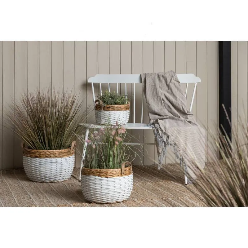 Korv/lillepott Sonya D24 valge/naturaalne