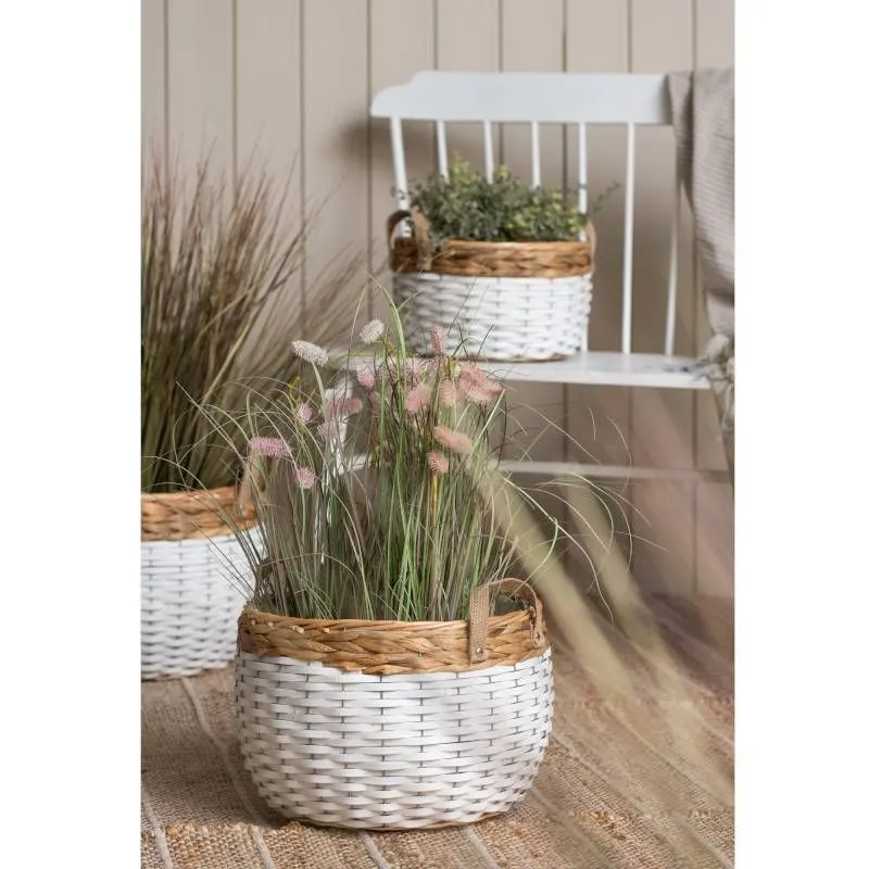 Korv/lillepott Sonya D24 valge/naturaalne