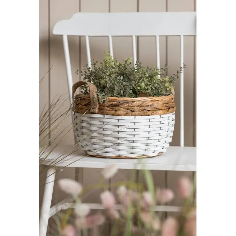 Korv/lillepott Sonya D24 valge/naturaalne