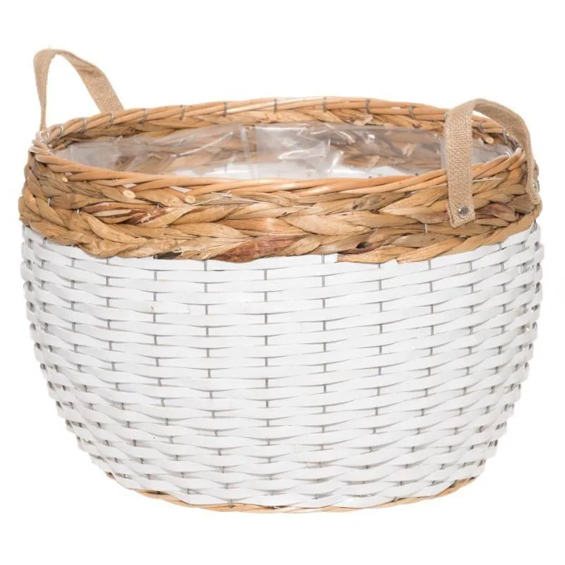 Korv/lillepott Sonya D24 valge/naturaalne