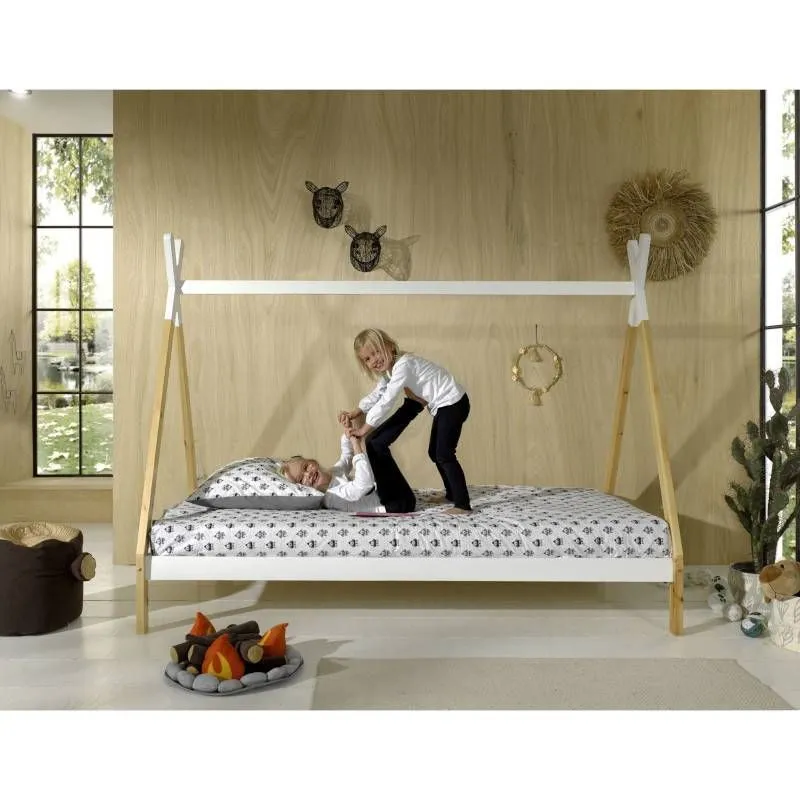 Voodi Tipi 90x200 valge/naturaalne