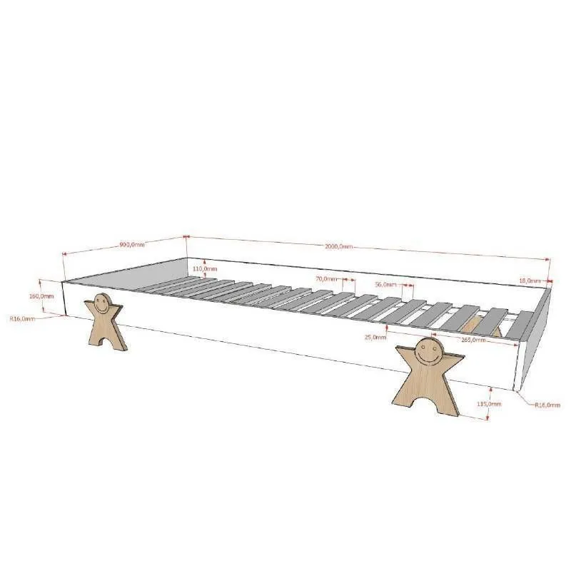 Moodulvoodi Modulo 90x200 valge smiley