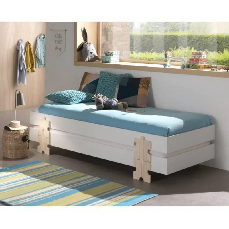 Vipack Moodulvoodi Modulo 90x200 valge puzzle