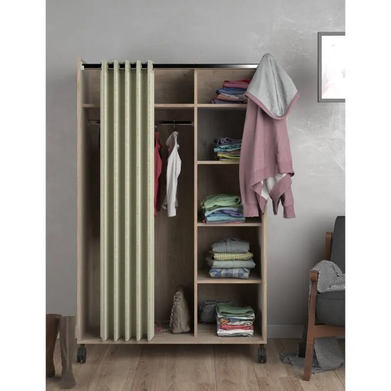 Mobiilne riidekapp Kit hickory