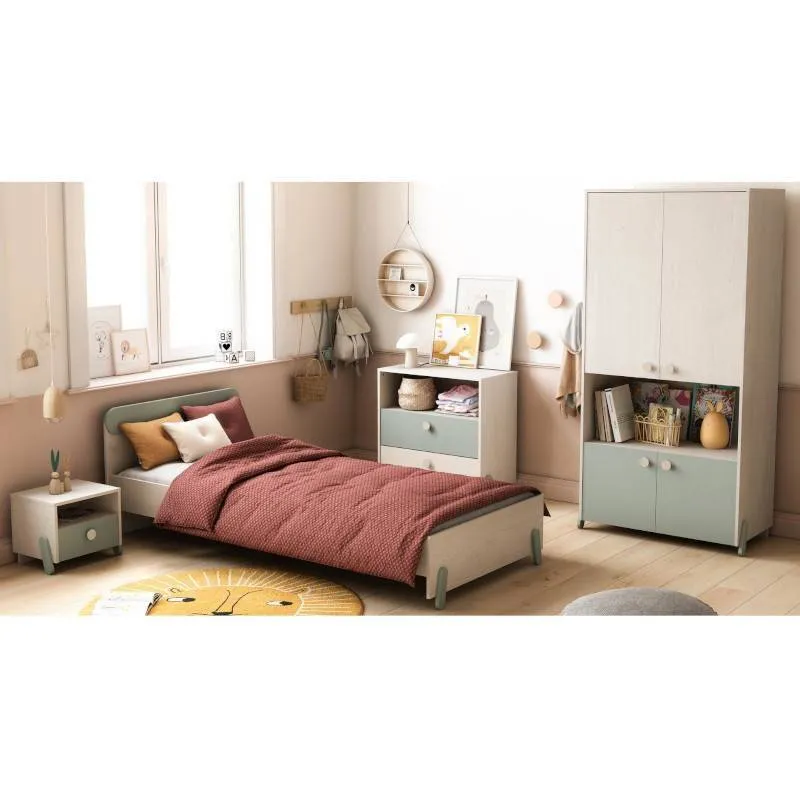 Voodi Ilian 90x190/200 topanga/roheline
