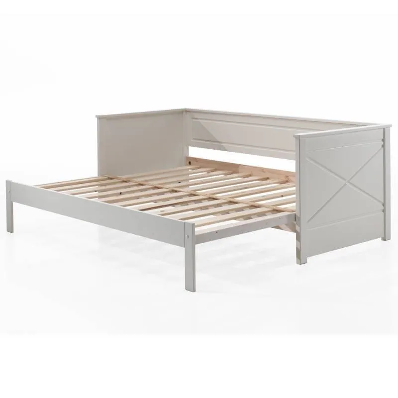 Laiendatav voodi Pino 90-180x200 valge