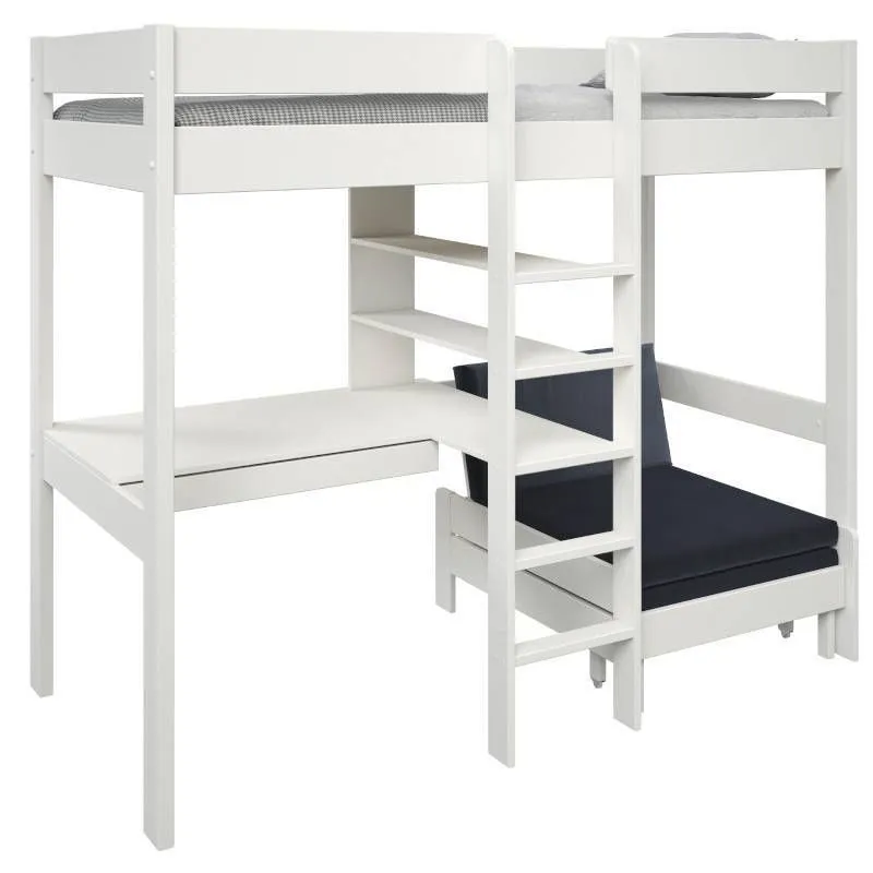 Kõrge voodi Robin+laud+sofa 90x200 valge