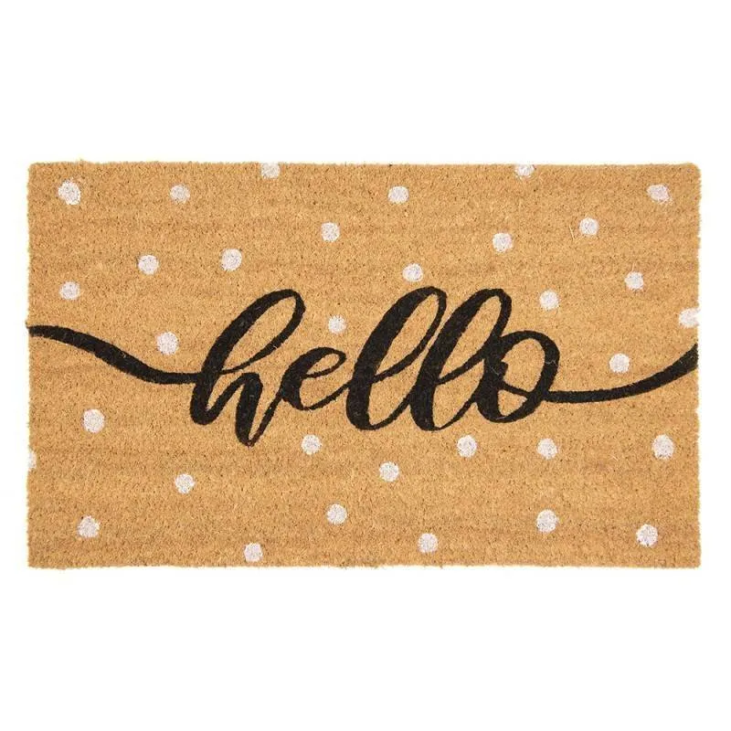 Uksematt Hello Dots 75x45 pruun