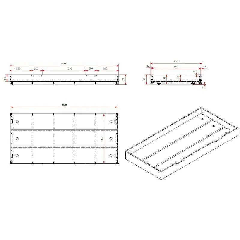 Voodialune sahtel Fritz 90x200 valge