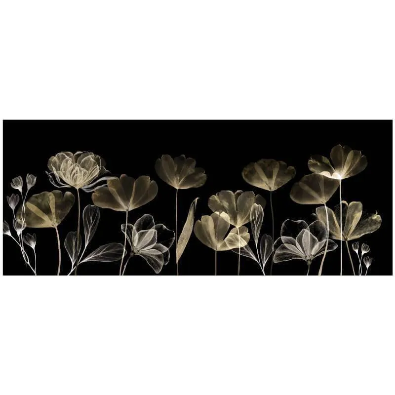 Klaaspilt Gold Flowers 125x50