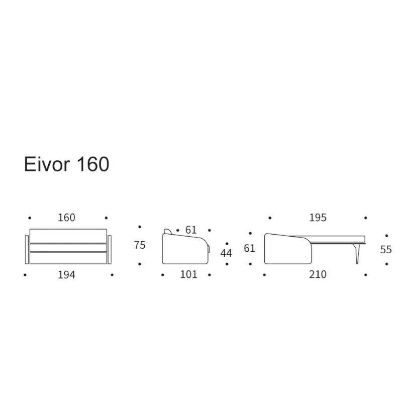 Innovation diivanvoodi Eivor 160x195 hall