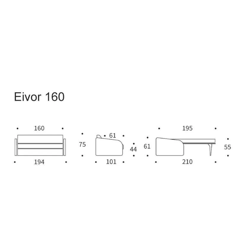 Innovation diivanvoodi Eivor 160x195 latte