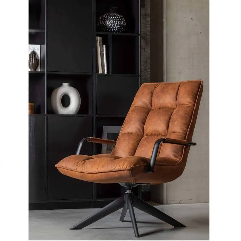 WOOOD pöördtool Jouke käetugedega konjak