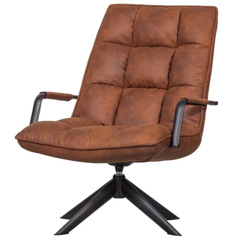 WOOOD pöördtool Jouke käetugedega konjak