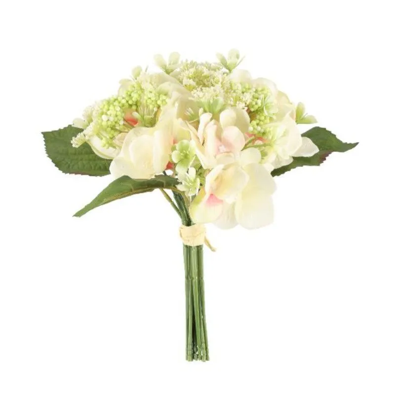 Kunstlill bukett Hydrangea H26 valge