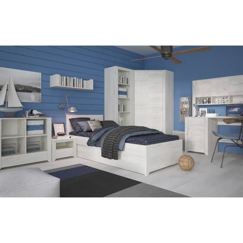 Voodi Angel 90x200+ voodialune sahtel valge