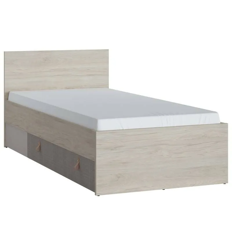 Voodi Denim 90x200+sahtel beež/hall