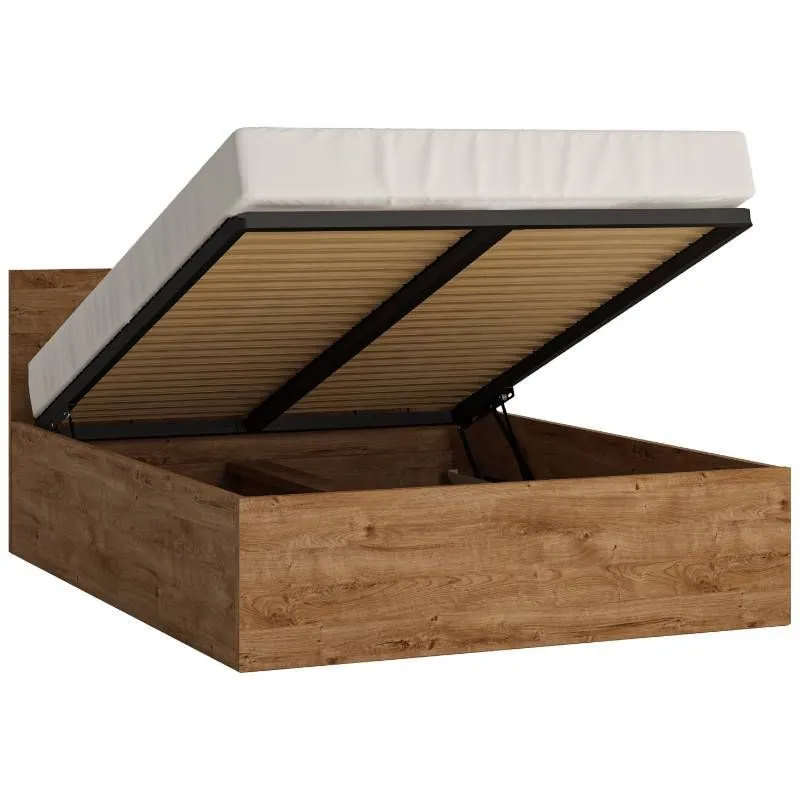Pesukastiga voodi Fribo 160x200 kuldtamm