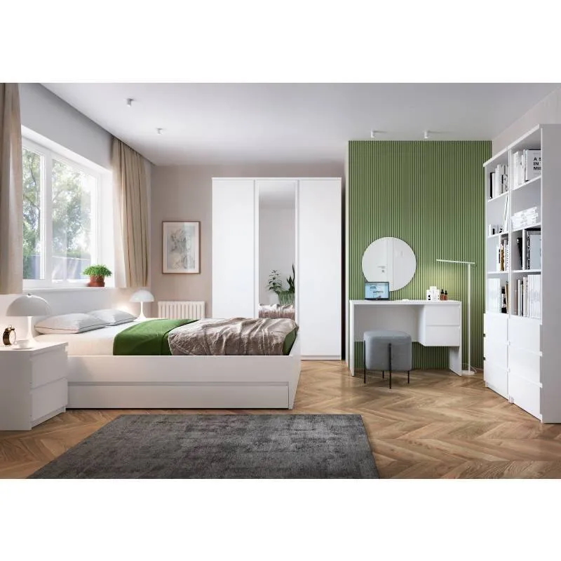 Pesukastiga voodi Fribo 160x200 valge