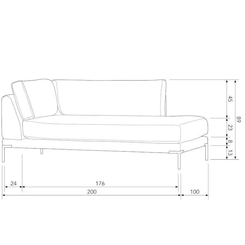 WOOOD Lounge element Couple parem taupe