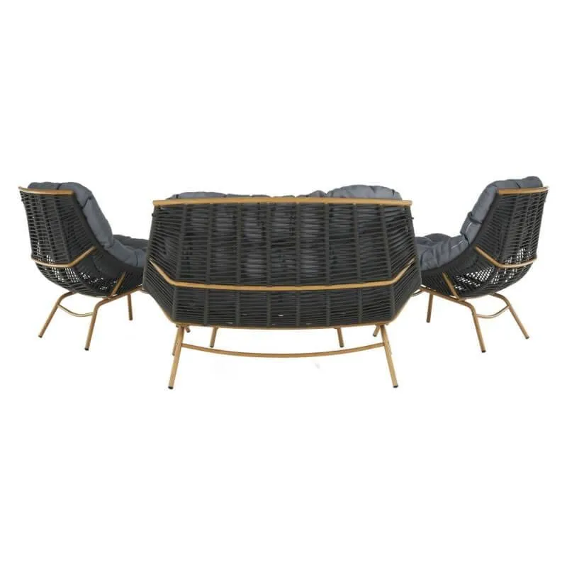 Aiamööbli komplekt Galante diivan+2 tugitooli+laud hall/beež