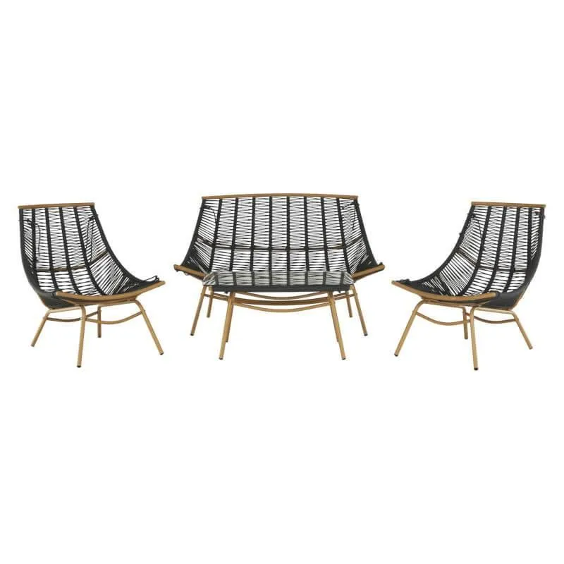 Aiamööbli komplekt Galante diivan+2 tugitooli+laud hall/beež