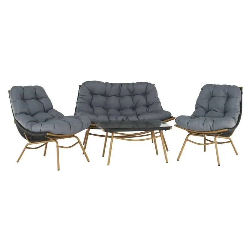 Aiamööbli komplekt Galante diivan+2 tugitooli+laud hall/beež