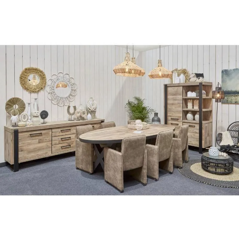 Puhvetkapp Udine pruun/must