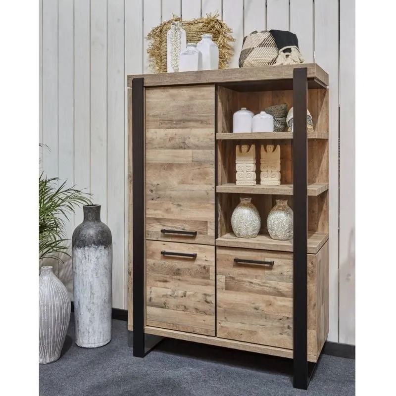 Puhvetkapp Udine pruun/must