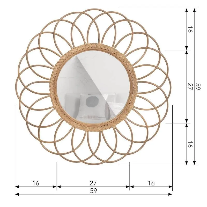 Seinapeegel Flores D59 bambus