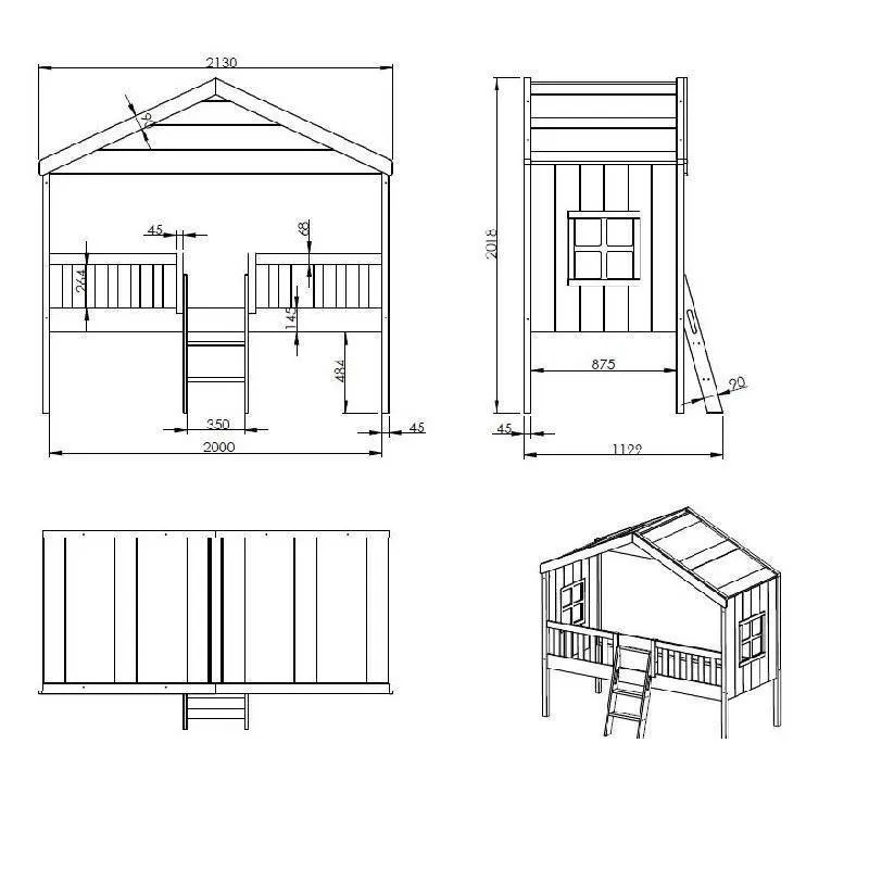 Majavoodi+redel House 90x200 valge