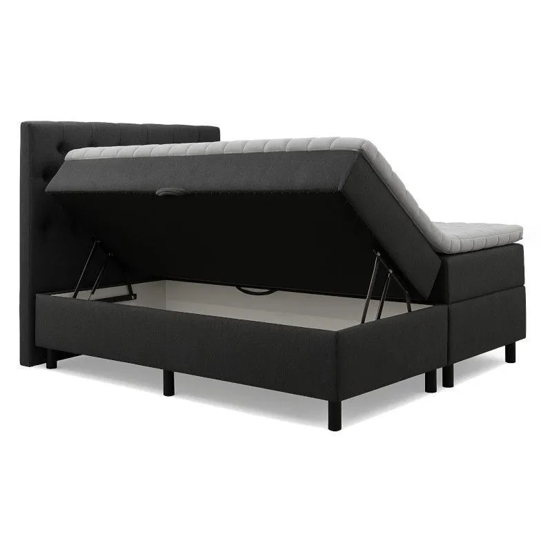 Pesukastiga kontinentaalvoodi Lisbeth pocket 160x200 tumehall