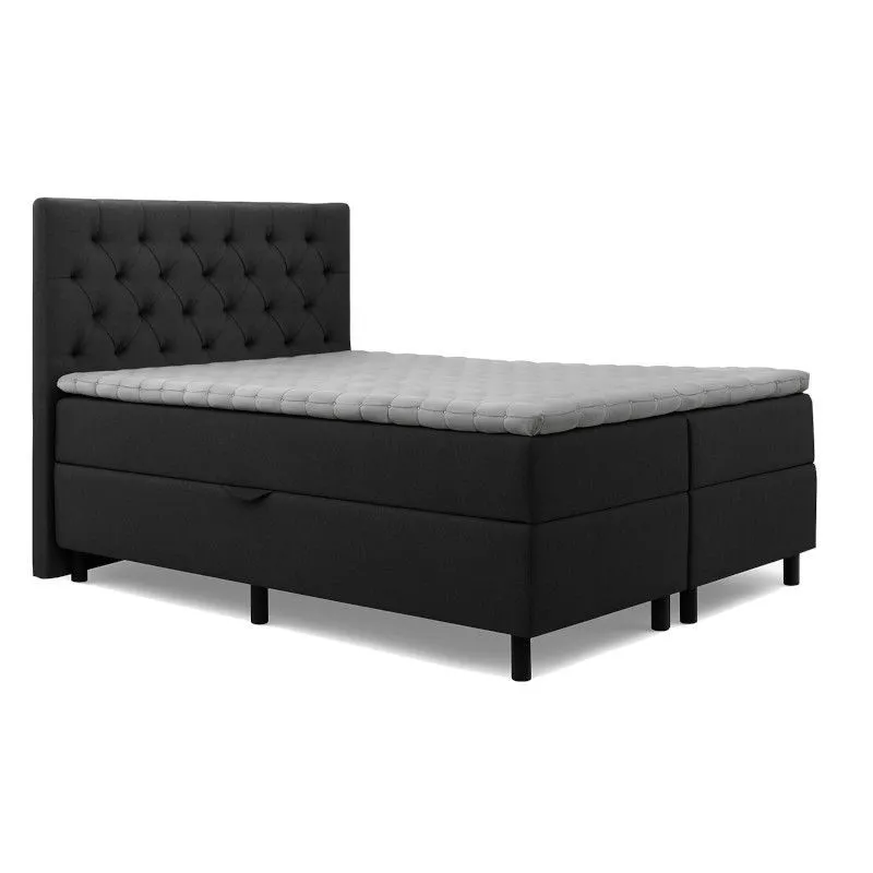 Pesukastiga kontinentaalvoodi Lisbeth pocket 160x200 tumehall